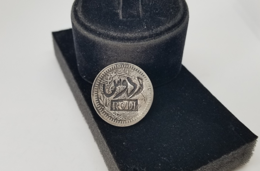 ÜZERİ OSMANLICA VE LATİN HARFLERİYLE RODOS KONTRMARKLI 20 PARA