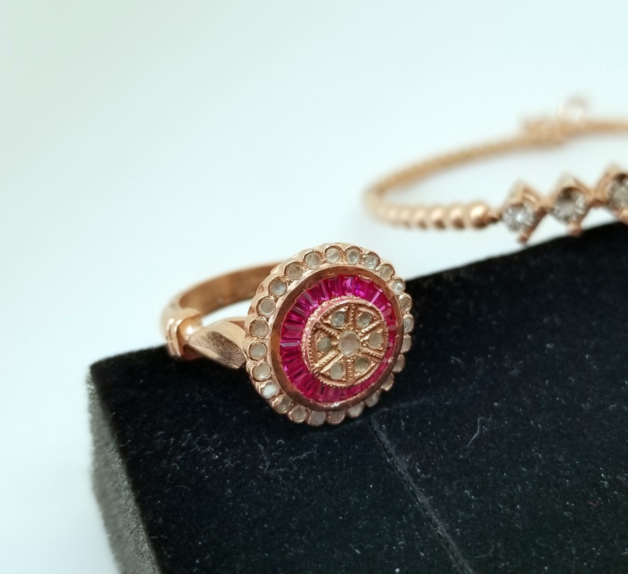 YAKUT TAŞLI ÖZEL YAPIM YÜZÜK BİLEKLİK TAKIMI