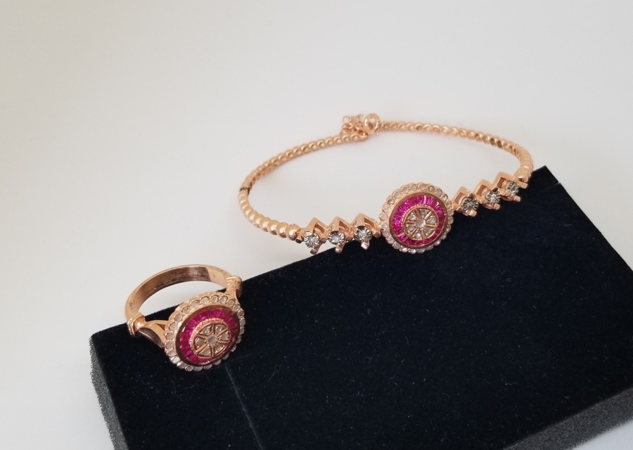 YAKUT TAŞLI ÖZEL YAPIM YÜZÜK BİLEKLİK TAKIMI