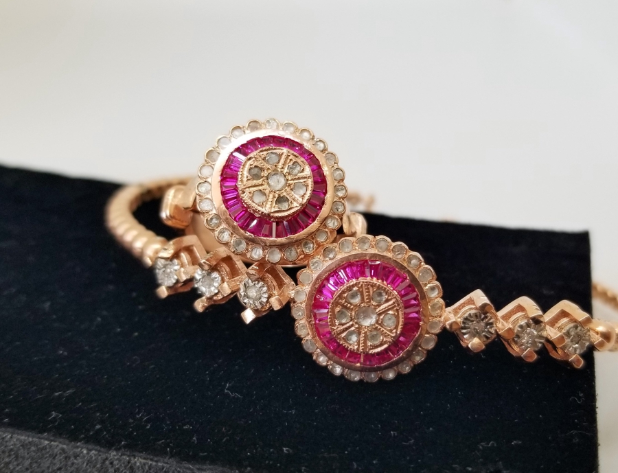 YAKUT TAŞLI ÖZEL YAPIM YÜZÜK BİLEKLİK TAKIMI