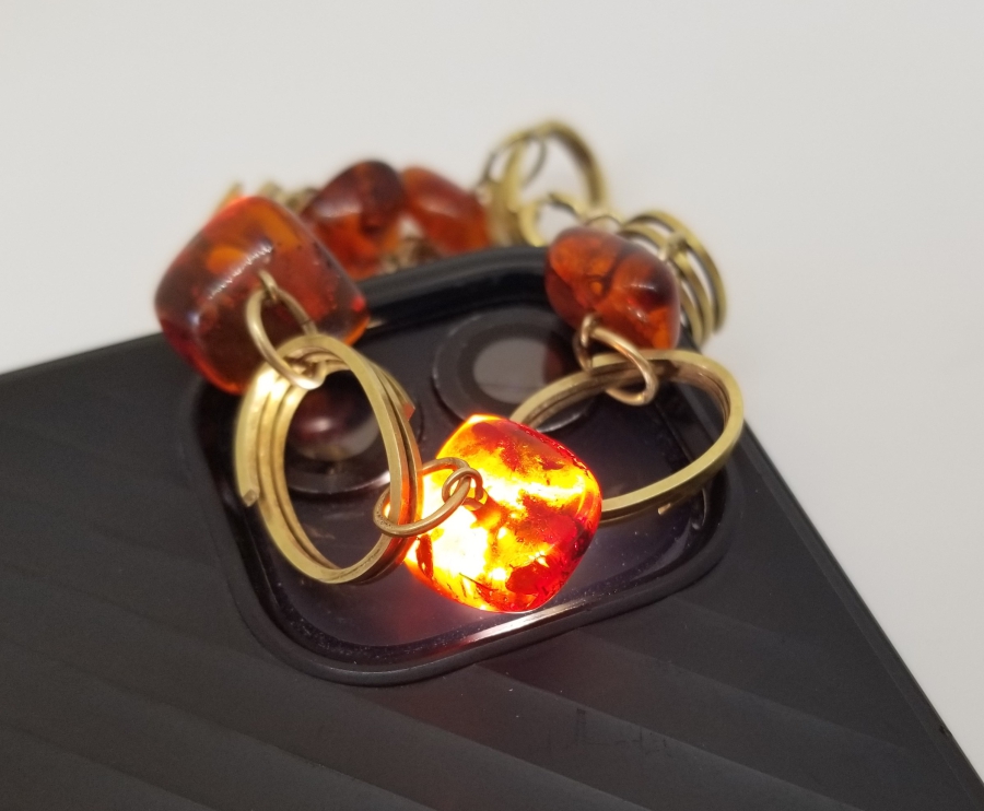 ÖZEL YAPIM DAMLA KEHRİBAR BİLEKLİK