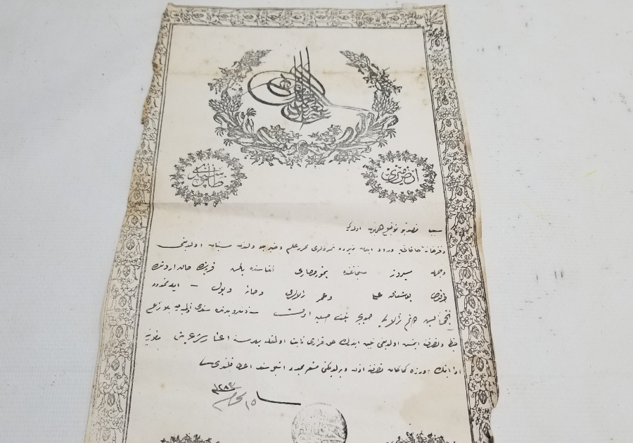 ABDÜLAZİZ HAN DÖNEMİ SARAYDAN VERİLMİŞ EL YAZMA NADİR SENEDİ HAKANİ