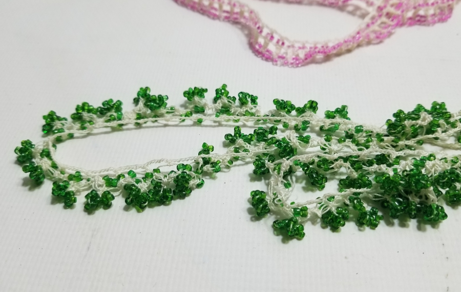 EL İŞİ ANTİKA BONCUKLU YAZMA KENARI LOTU