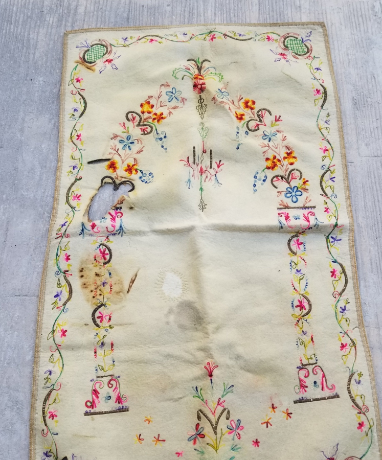 OSMANLI DÖNEMİ TEKKE İŞİ KEÇE SECCADE