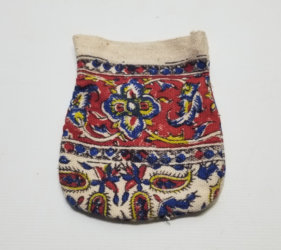 KIRKAĞAÇ BASKISI KUMAŞTAN YAPILMIŞ OSMANLI DÖNEMİ GELİN KESESİ