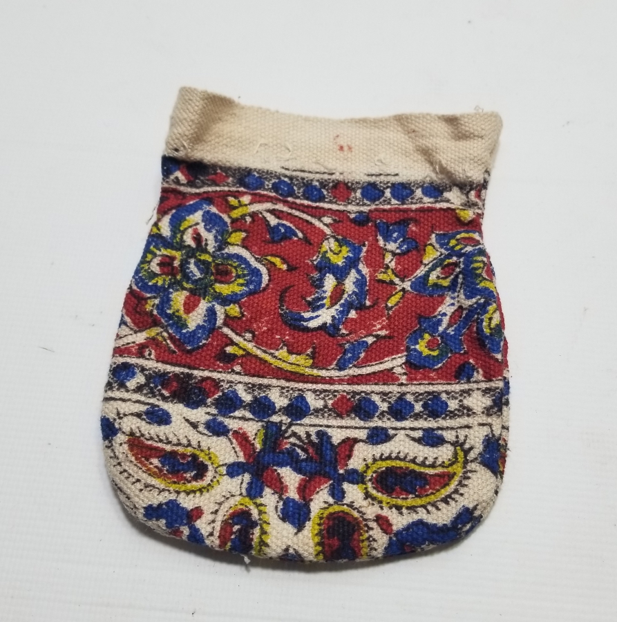 KIRKAĞAÇ BASKISI KUMAŞTAN YAPILMIŞ OSMANLI DÖNEMİ GELİN KESESİ