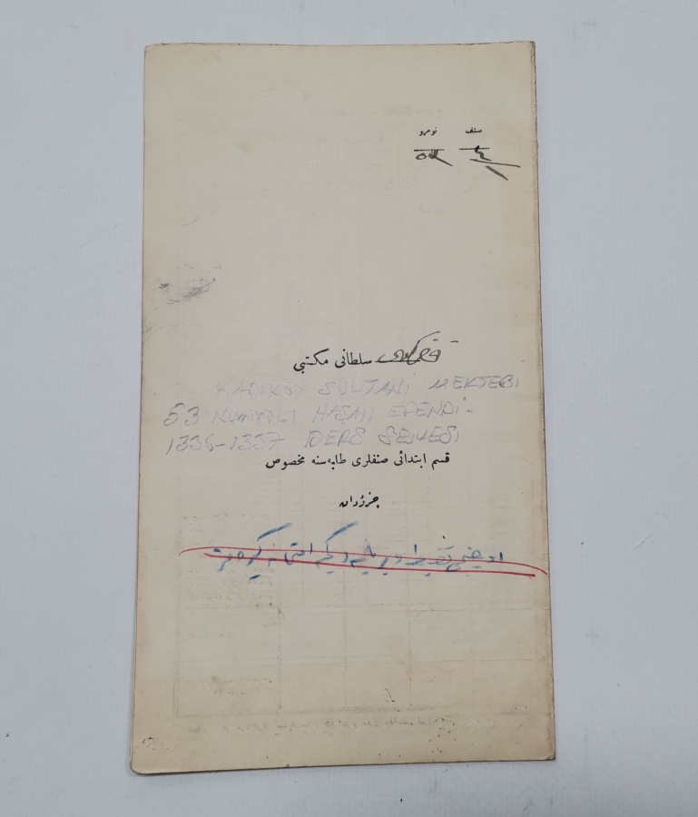 KADIKÖY SULTANİ MEKTEBİ OSMANLI DÖNEMİ KARNE