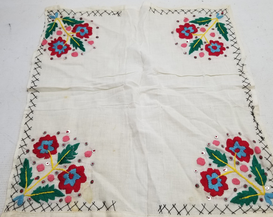 OSMANLI DÖNEMİ DÖRT KÖŞESİ İŞLİ SÖZ MENDİLİ - ÇEVRE