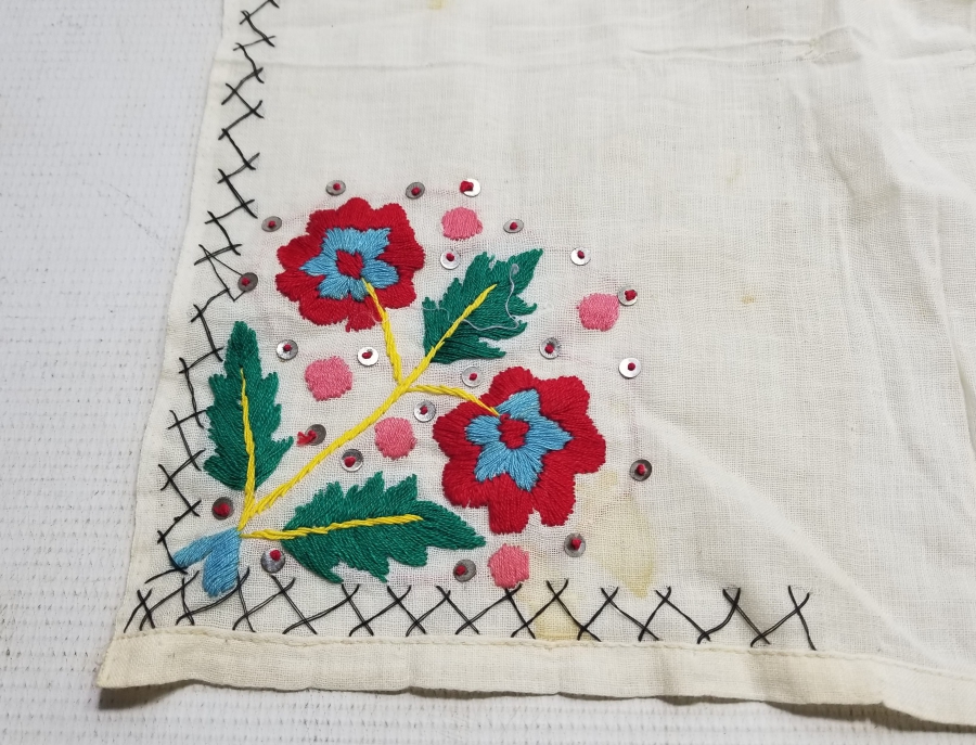 OSMANLI DÖNEMİ DÖRT KÖŞESİ İŞLİ SÖZ MENDİLİ - ÇEVRE