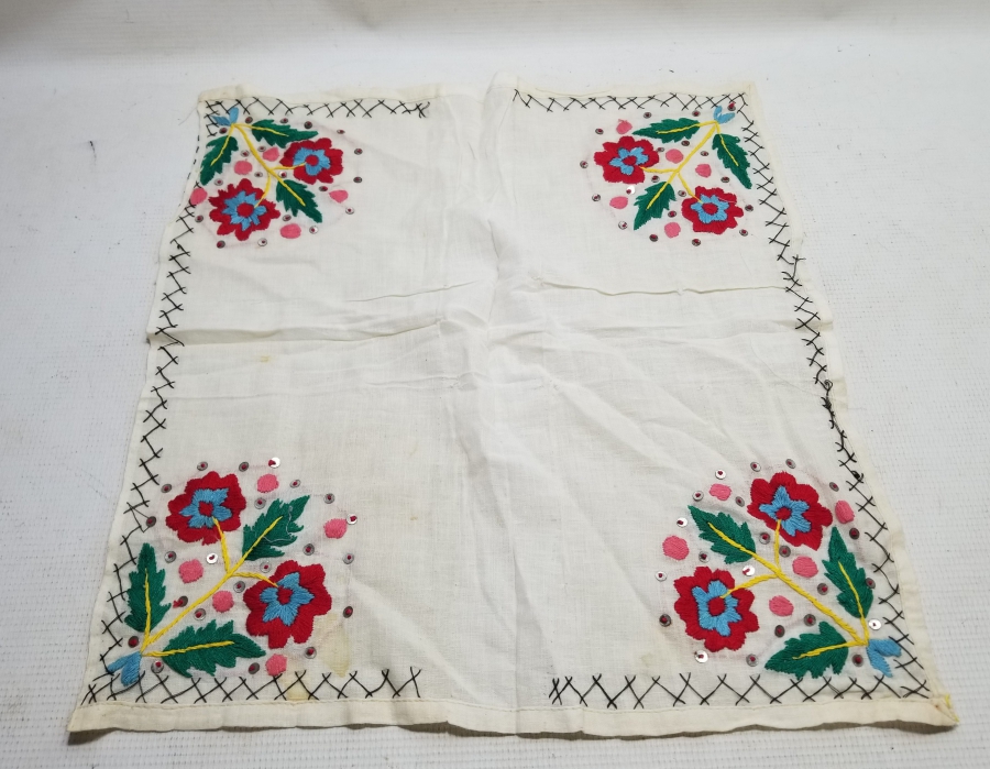 OSMANLI DÖNEMİ DÖRT KÖŞESİ İŞLİ SÖZ MENDİLİ - ÇEVRE