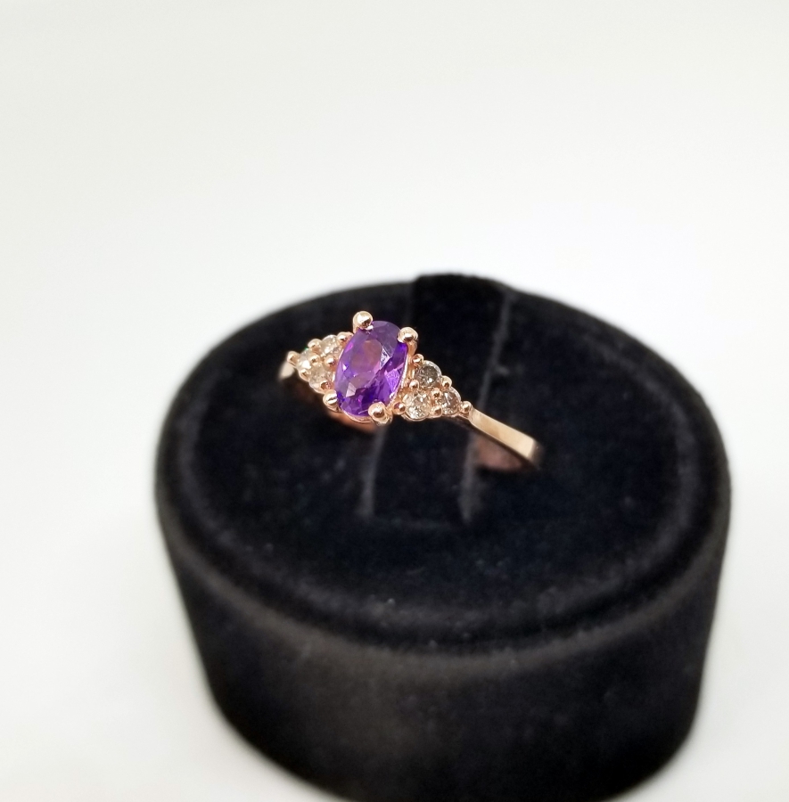 PIRLANTA VE AMETİST TAŞLI ÖZEL YAPIM YÜZÜK