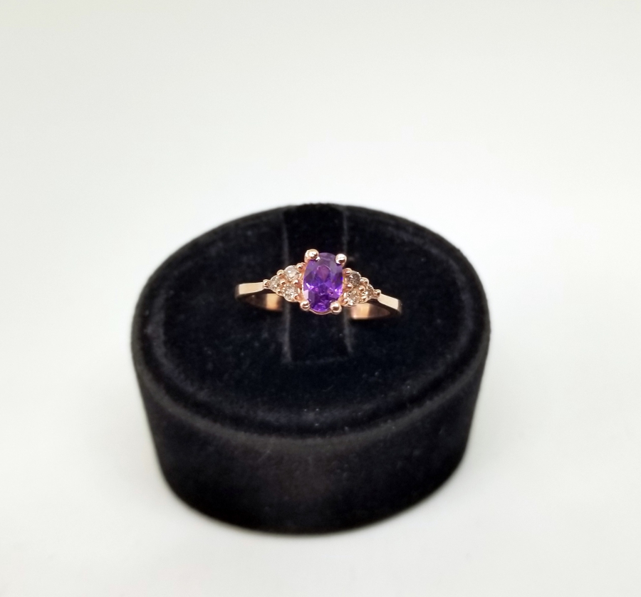 PIRLANTA VE AMETİST TAŞLI ÖZEL YAPIM YÜZÜK