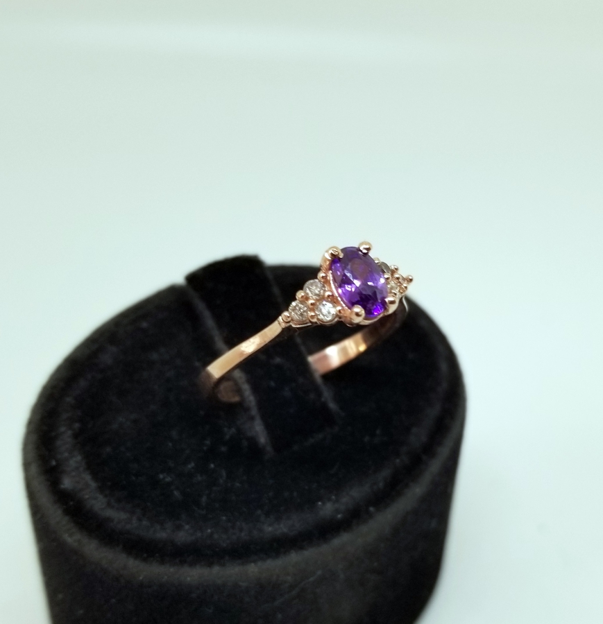 PIRLANTA VE AMETİST TAŞLI ÖZEL YAPIM YÜZÜK