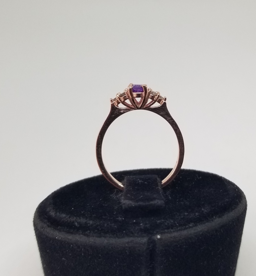 PIRLANTA VE AMETİST TAŞLI ÖZEL YAPIM YÜZÜK