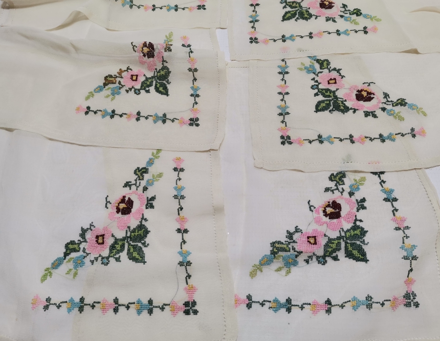 KANAVİÇE İŞÇİLİKLİ ANTİKA PEÇETE TAKIMI