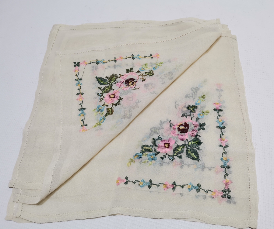 KANAVİÇE İŞÇİLİKLİ ANTİKA PEÇETE TAKIMI