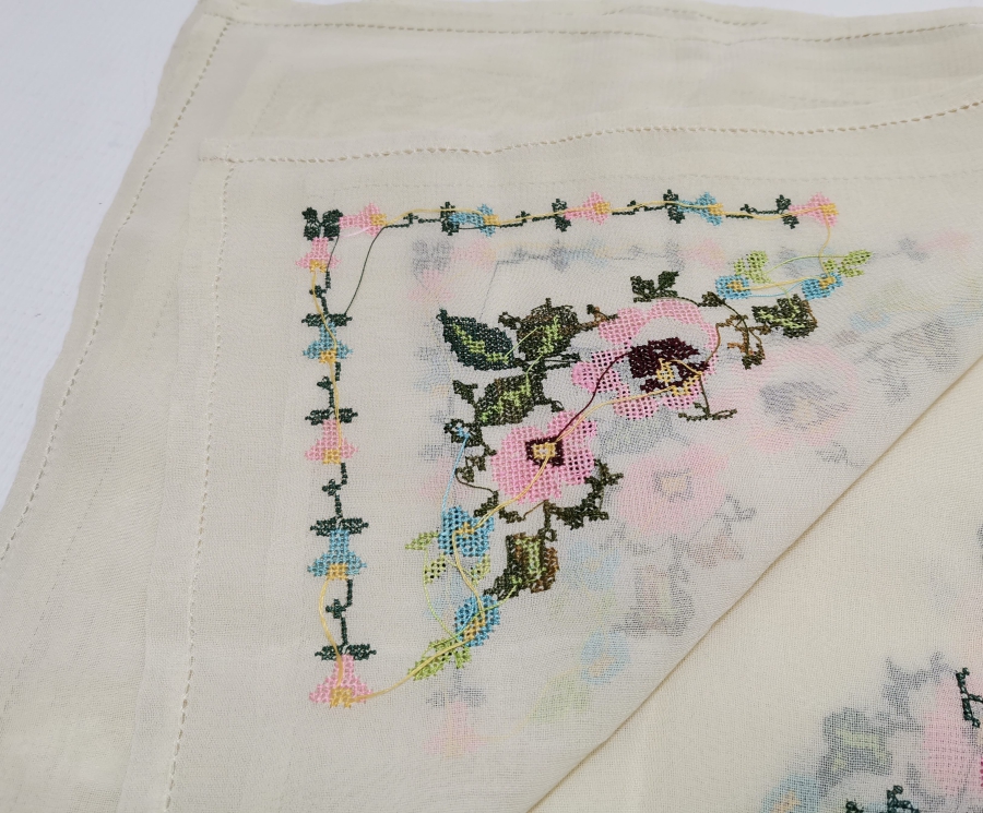 KANAVİÇE İŞÇİLİKLİ ANTİKA PEÇETE TAKIMI