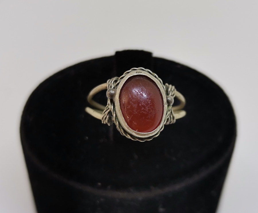 OSMANLI DÖNEMİ AKİK TAŞLI EL YAPIMI YÜZÜK