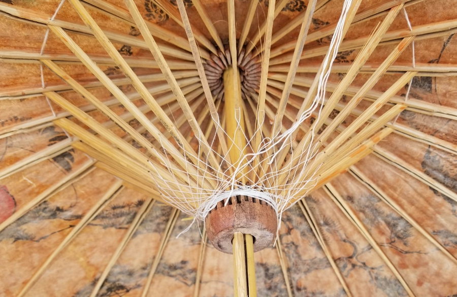 EL BOYAMA İŞÇİLİKLİ ANTİKA UZAKDOĞU ŞEMSİYE