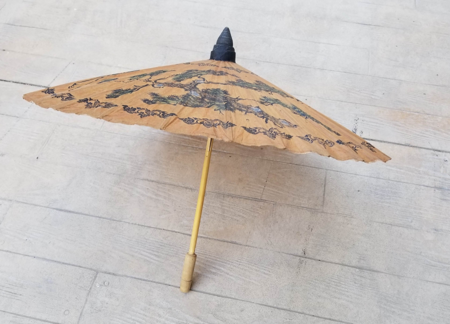 EL BOYAMA İŞÇİLİKLİ ANTİKA UZAKDOĞU ŞEMSİYE