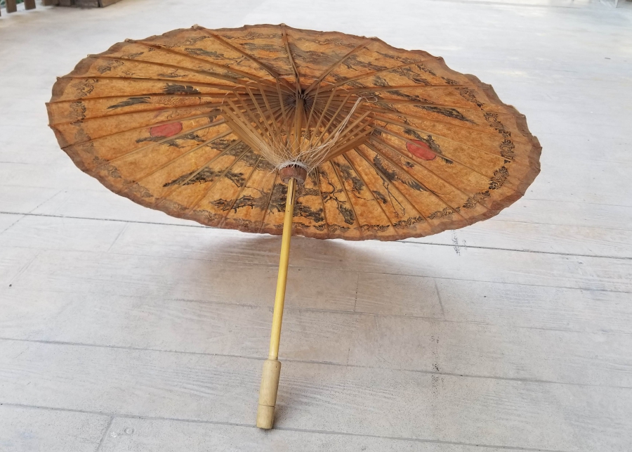 EL BOYAMA İŞÇİLİKLİ ANTİKA UZAKDOĞU ŞEMSİYE