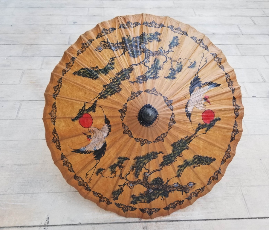 EL BOYAMA İŞÇİLİKLİ ANTİKA UZAKDOĞU ŞEMSİYE