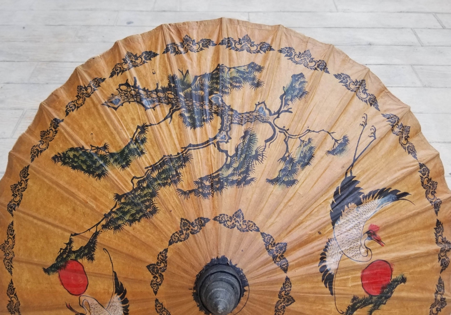 EL BOYAMA İŞÇİLİKLİ ANTİKA UZAKDOĞU ŞEMSİYE