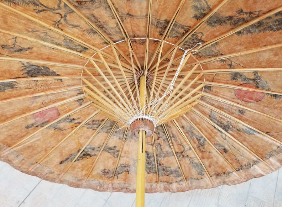 EL BOYAMA İŞÇİLİKLİ ANTİKA UZAKDOĞU ŞEMSİYE