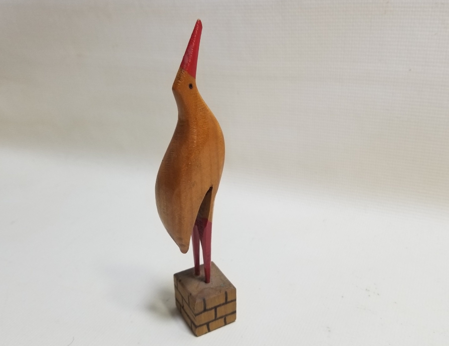 EL YAPIMI ANTİKA AHŞAP KUŞ FİGÜRÜ