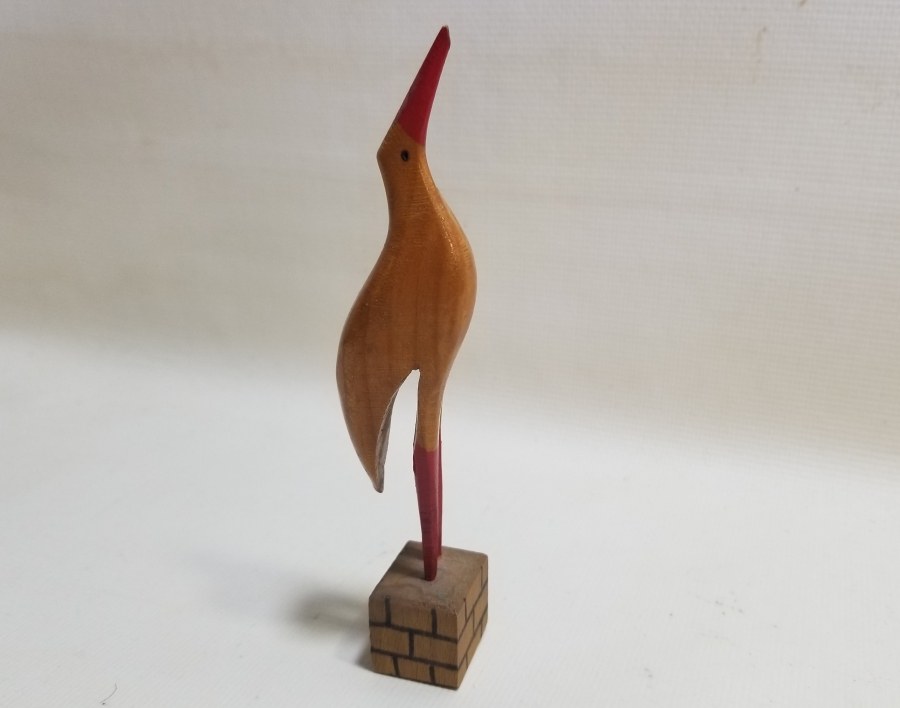 EL YAPIMI ANTİKA AHŞAP KUŞ FİGÜRÜ