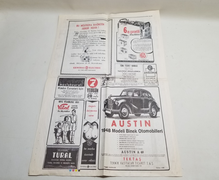 FİLİSTİN KONULU 1948 TARİHLİ HÜRRİYET GAZETESİ