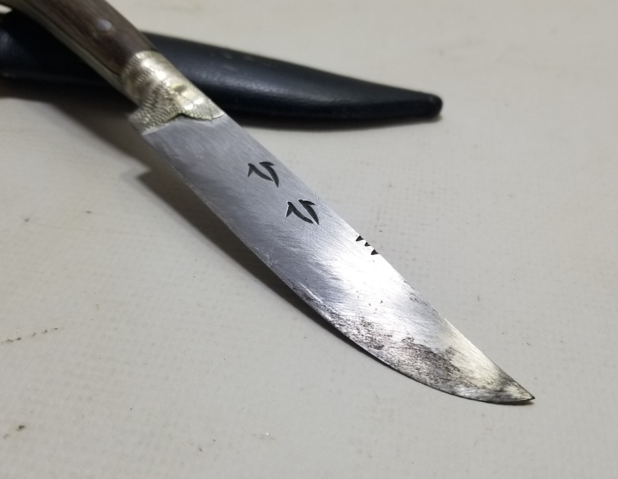 BABAKALE YAPIMI BOYNUZ SAPLI ANTİKA BIÇAK