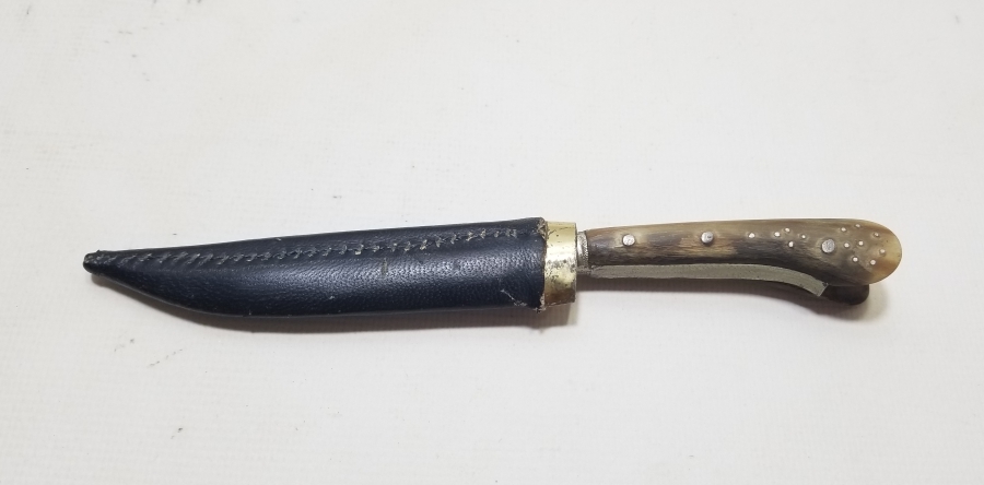 BABAKALE YAPIMI BOYNUZ SAPLI ANTİKA BIÇAK