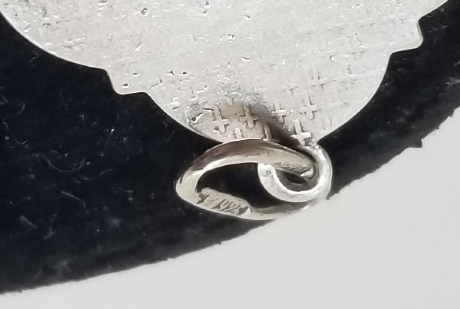 MERYEM ANA VE HZ İSA GÖRSELLİ ANTİKA GÜMÜŞ VAFTİZ KOLYESİ