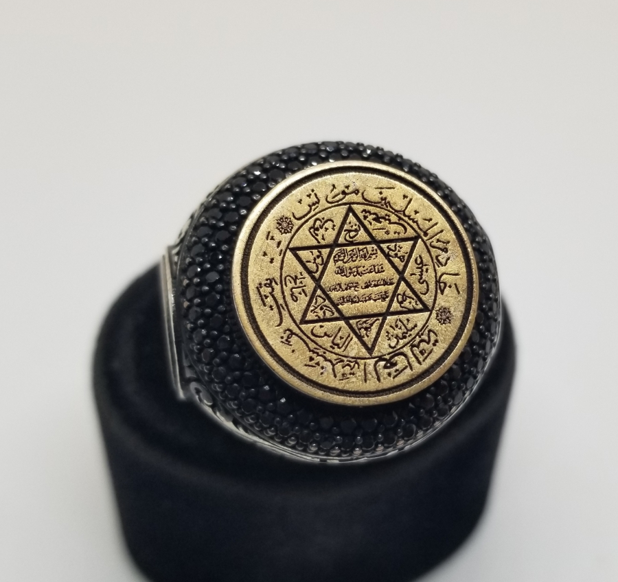 ÜZERİ NAZAR DUALI ÖZEL YAPIM GÜMÜŞ YÜZÜK