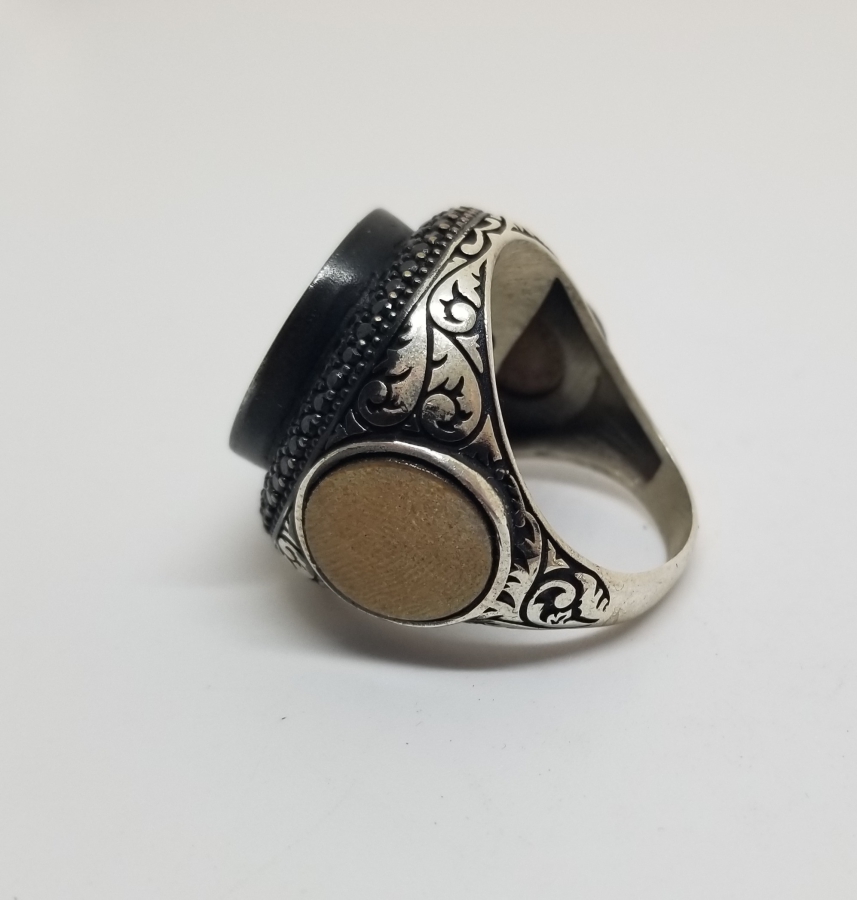 ÜZERİ NAZAR DUALI ÖZEL YAPIM GÜMÜŞ YÜZÜK