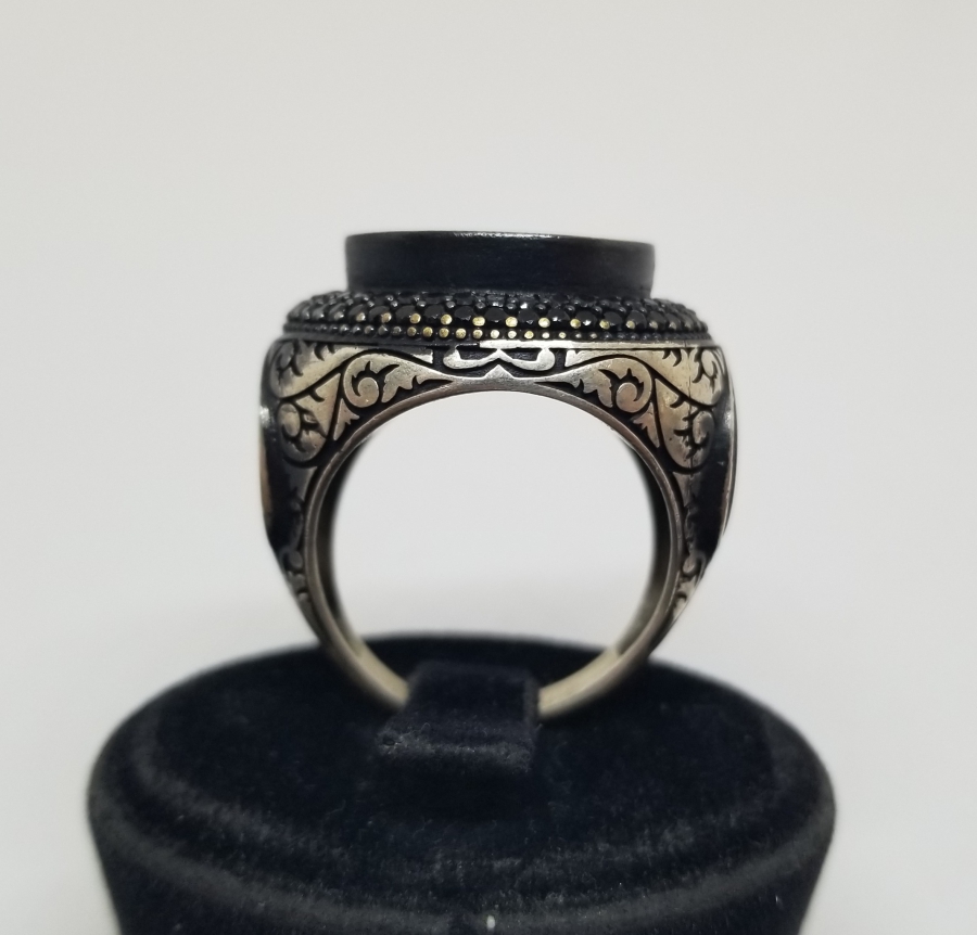 ÜZERİ NAZAR DUALI ÖZEL YAPIM GÜMÜŞ YÜZÜK