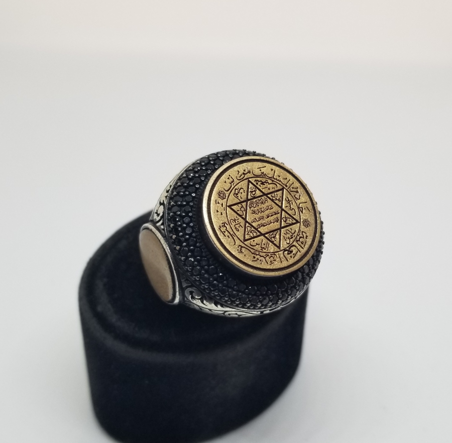 ÜZERİ NAZAR DUALI ÖZEL YAPIM GÜMÜŞ YÜZÜK