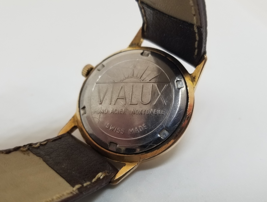 ÇALIŞIR DURUMDA ALTIN KAPLAMA VIALUX KURMALI KOL SAATİ