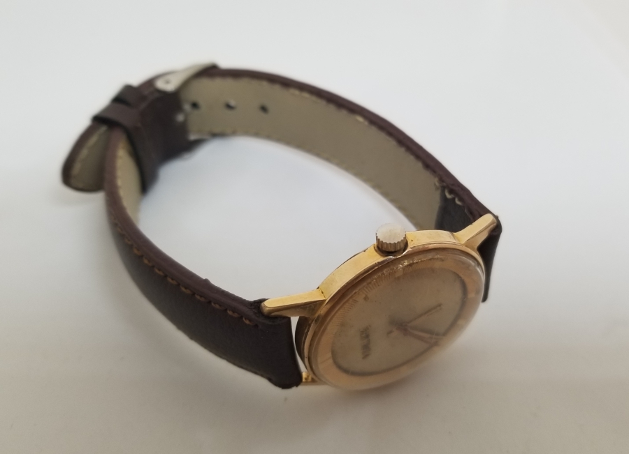 ÇALIŞIR DURUMDA ALTIN KAPLAMA VIALUX KURMALI KOL SAATİ