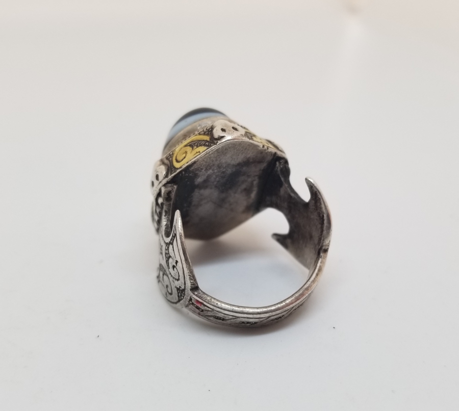 NAZAR AKİKLİ ÖZEL YAPIM TÜRKMEN GÜMÜŞ YÜZÜK