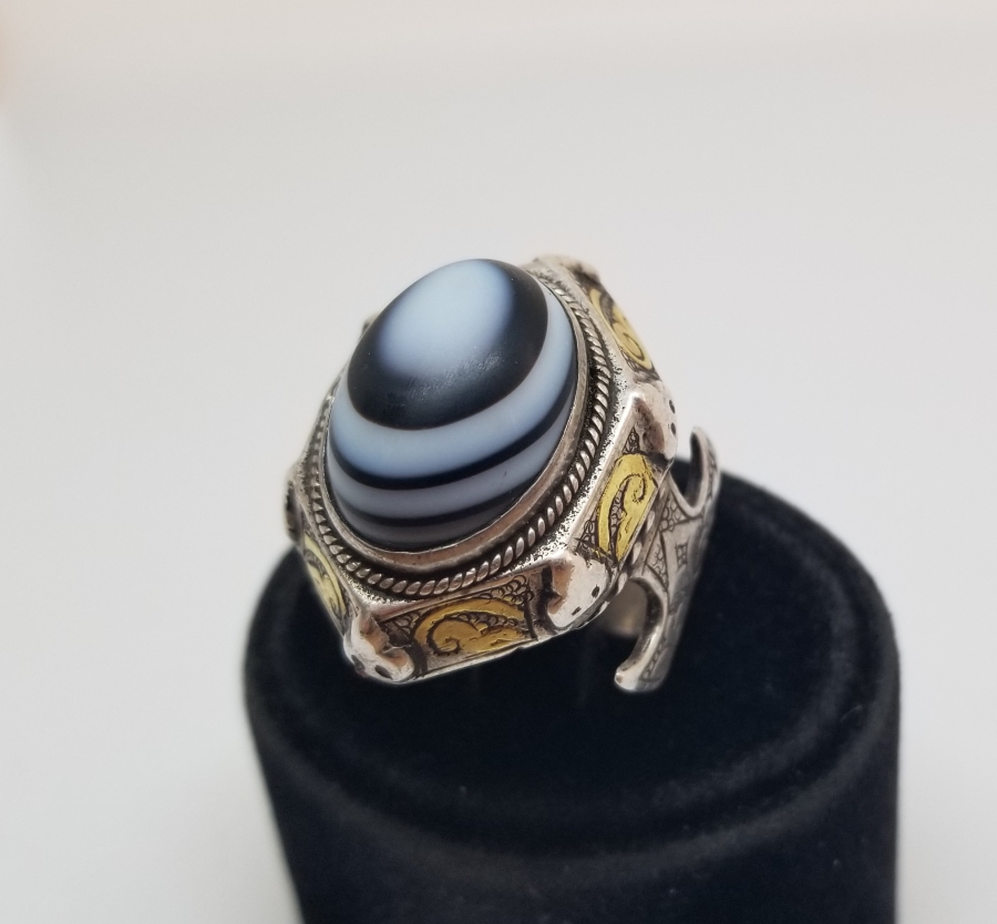 NAZAR AKİKLİ ÖZEL YAPIM TÜRKMEN GÜMÜŞ YÜZÜK