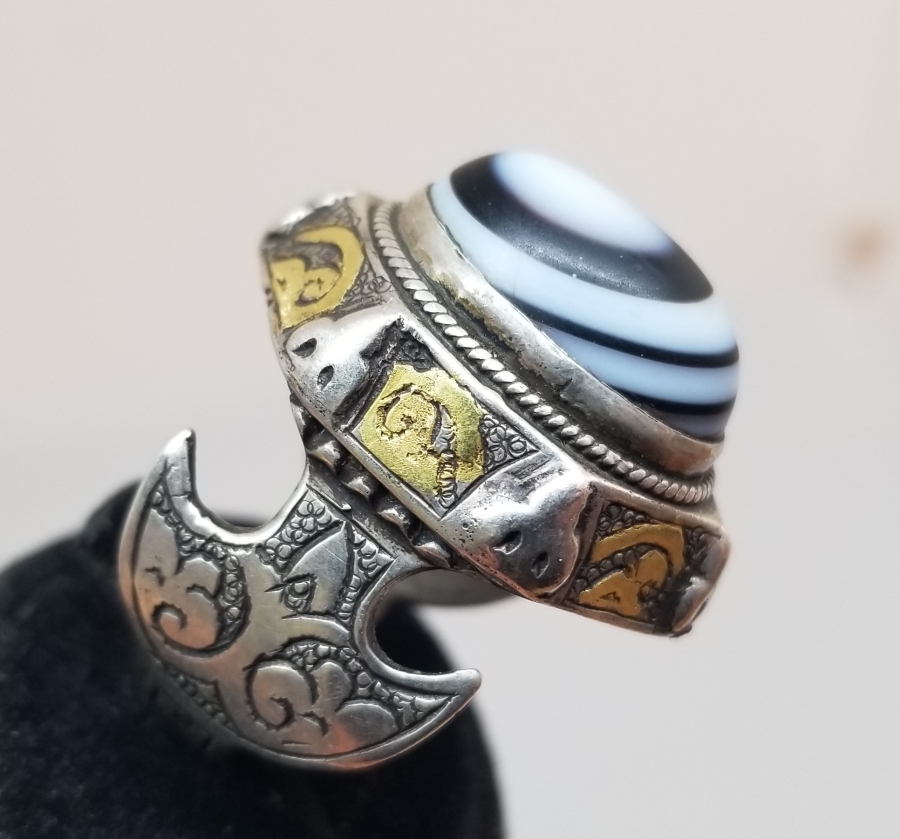 NAZAR AKİKLİ ÖZEL YAPIM TÜRKMEN GÜMÜŞ YÜZÜK