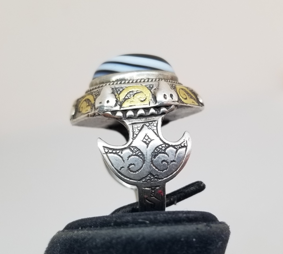 NAZAR AKİKLİ ÖZEL YAPIM TÜRKMEN GÜMÜŞ YÜZÜK