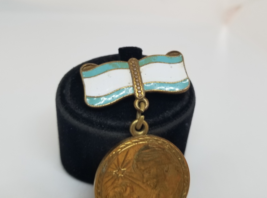 MİNELİ KURDELALI VE ALTIN KAPLAMA NADİR RUS DOĞURGANLIK MADALYASI