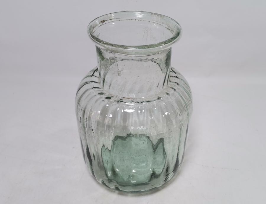 OSMANLI DÖNEMİ KOPARMA İŞÇİLİKLİ CAM ŞEKERCİ KAVANOZU