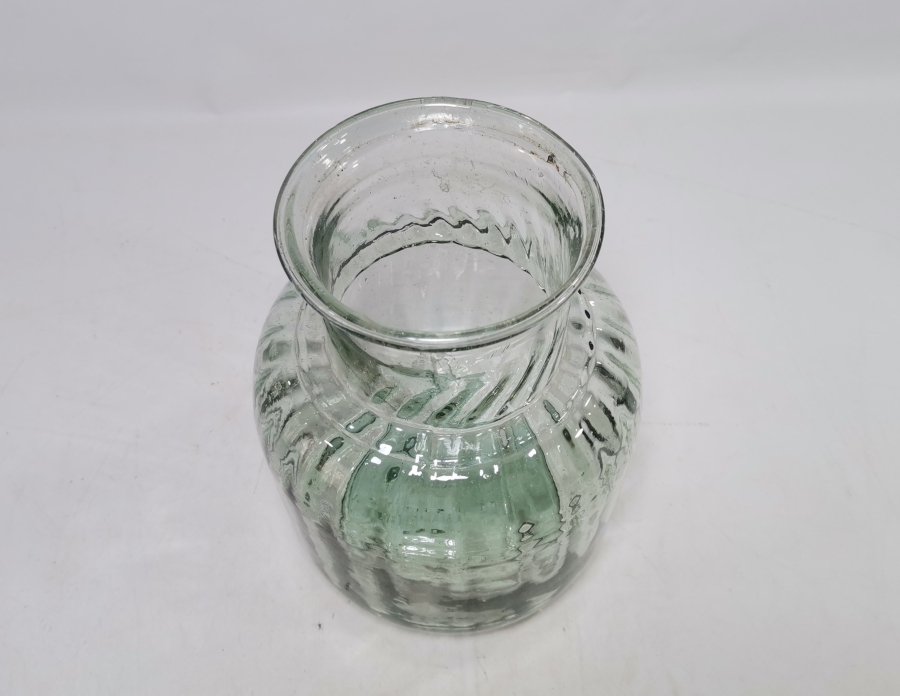 OSMANLI DÖNEMİ KOPARMA İŞÇİLİKLİ CAM ŞEKERCİ KAVANOZU