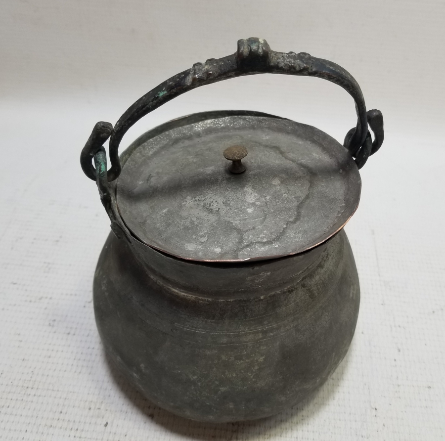 OSMANLI DÖNEMİ KAPAKLI BAKIR YOĞURT BAKRACI