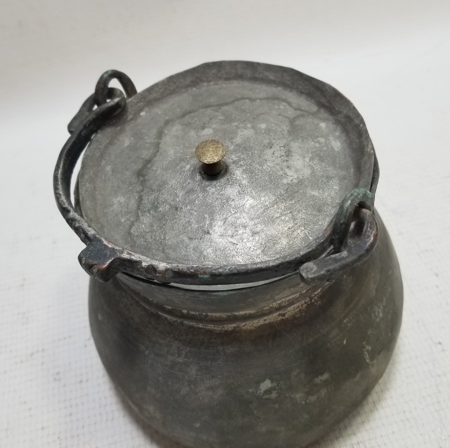 OSMANLI DÖNEMİ KAPAKLI BAKIR YOĞURT BAKRACI