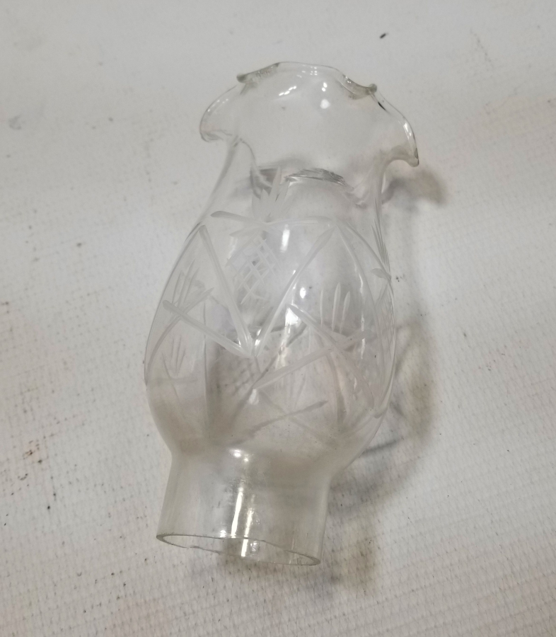 NADİR TİPTE KRİSTAL KESME İŞÇİLİKLİ OSMANLI DÖNEMİ GAZ LAMBASI BACASI